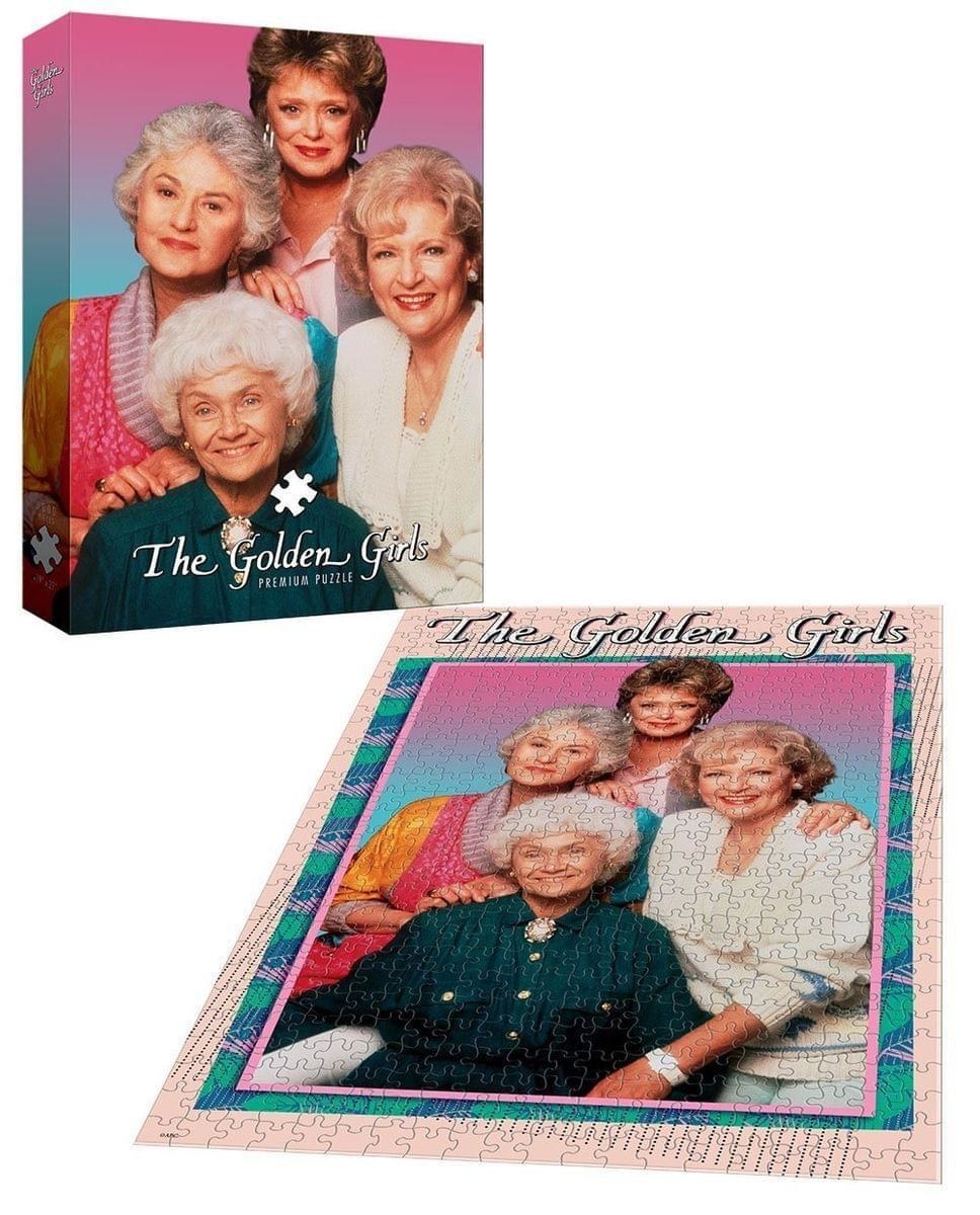 the four main golden girls characters on a puzzle