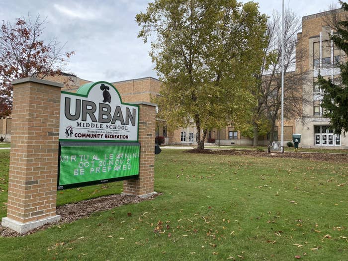 A closed school is pictured in Sheboygan, WI.