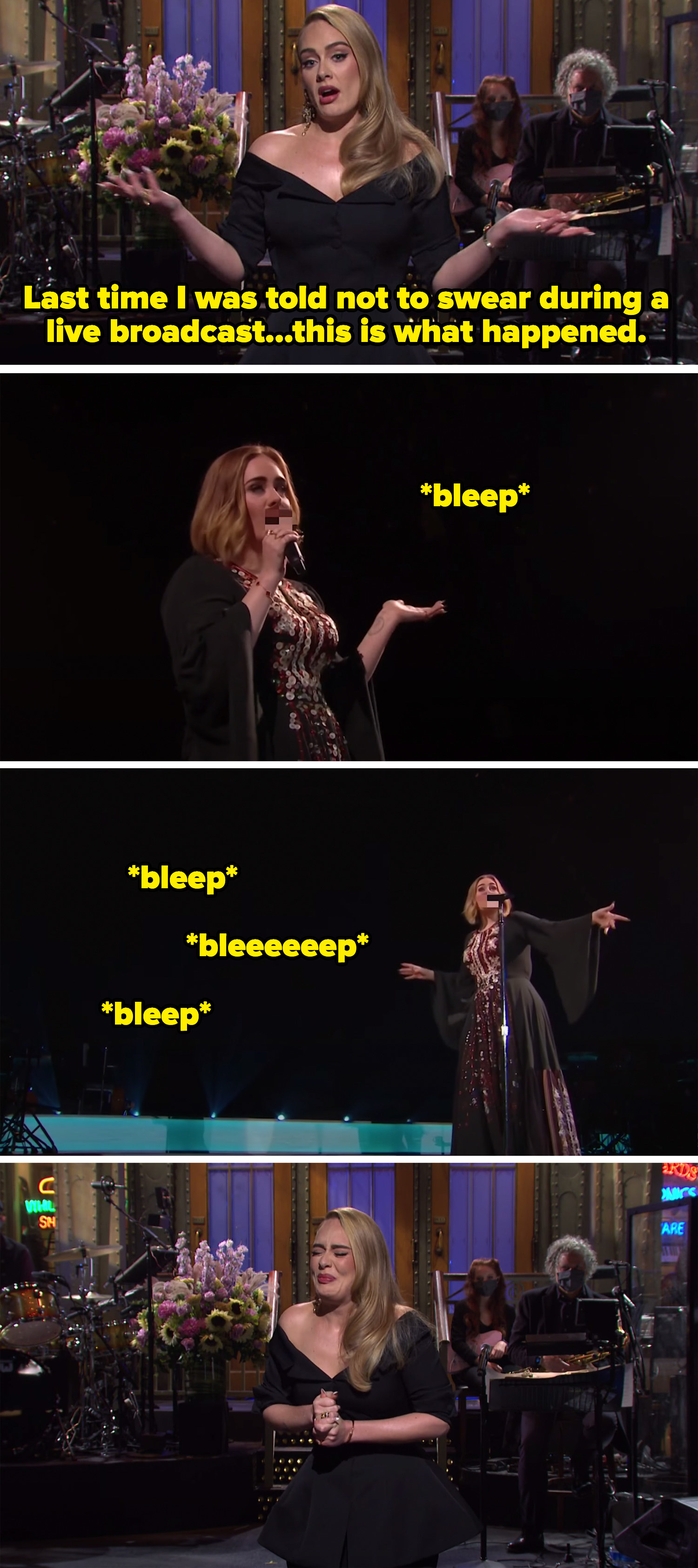 Adele continuing to swear after being told not to