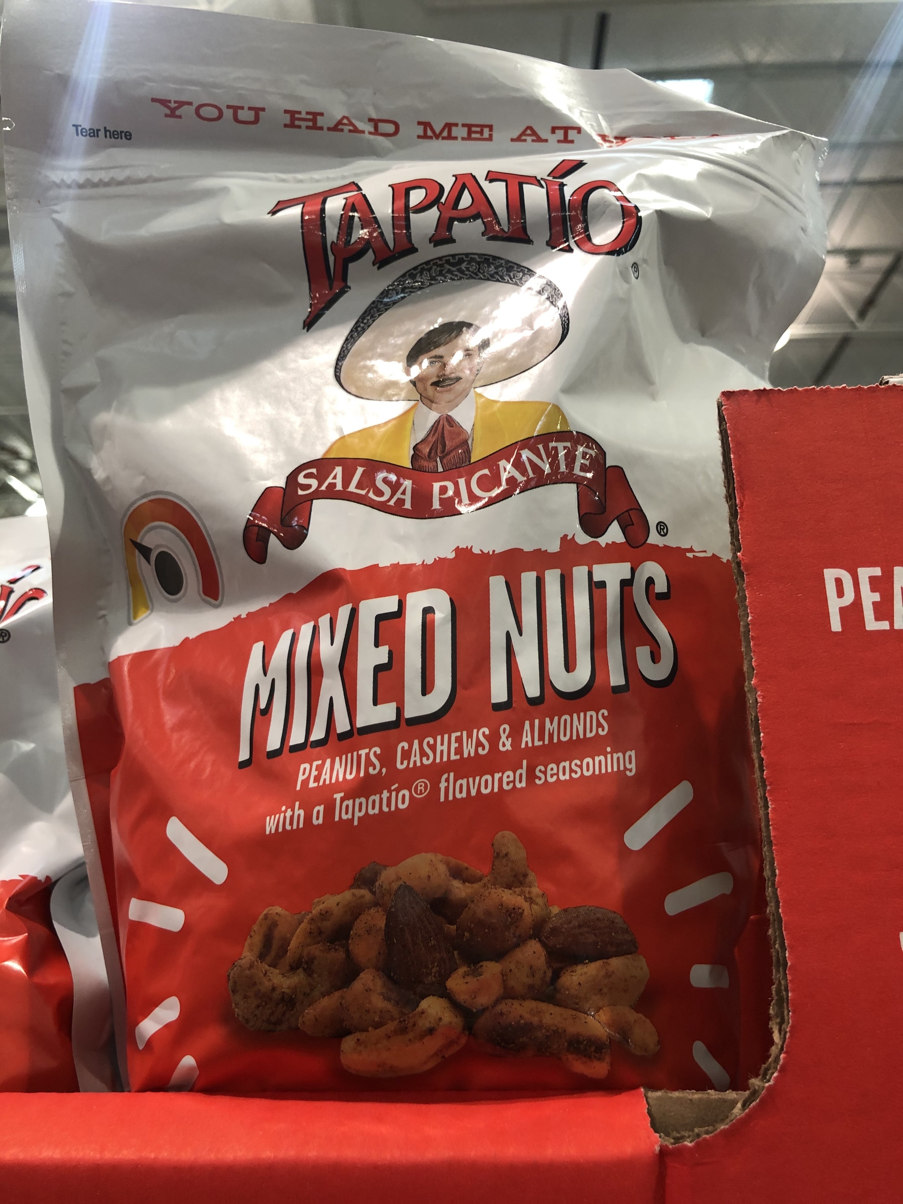 A bag of Tapatio mixed nuts
