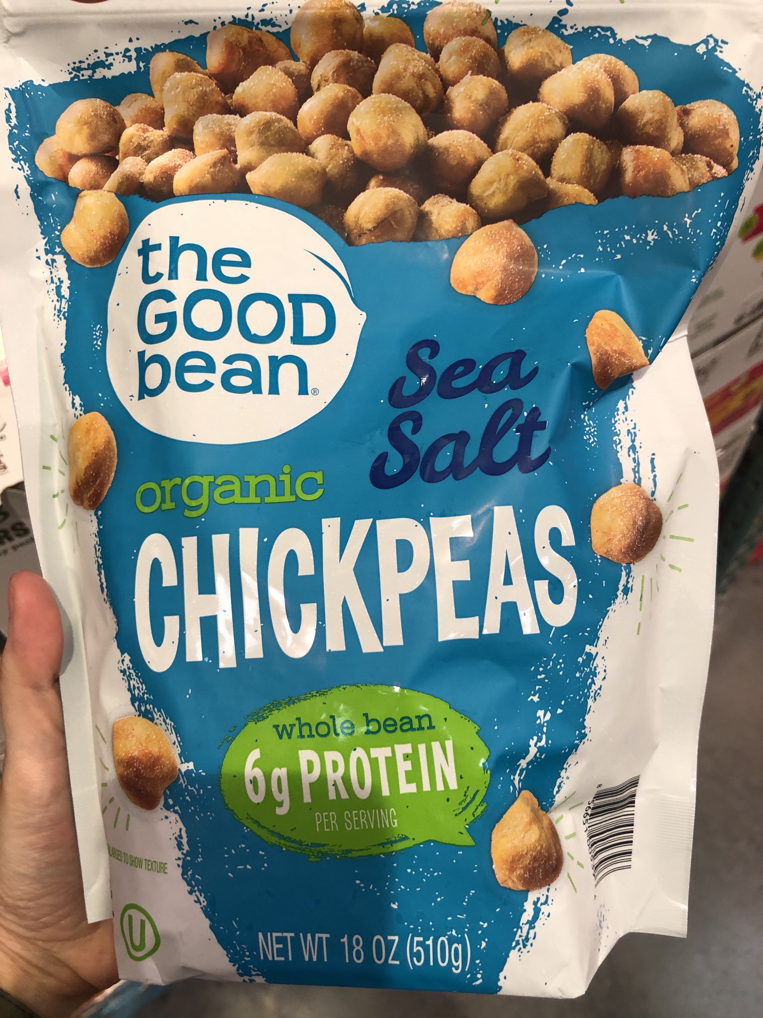 A bag of The Good Bean organic chickpeas