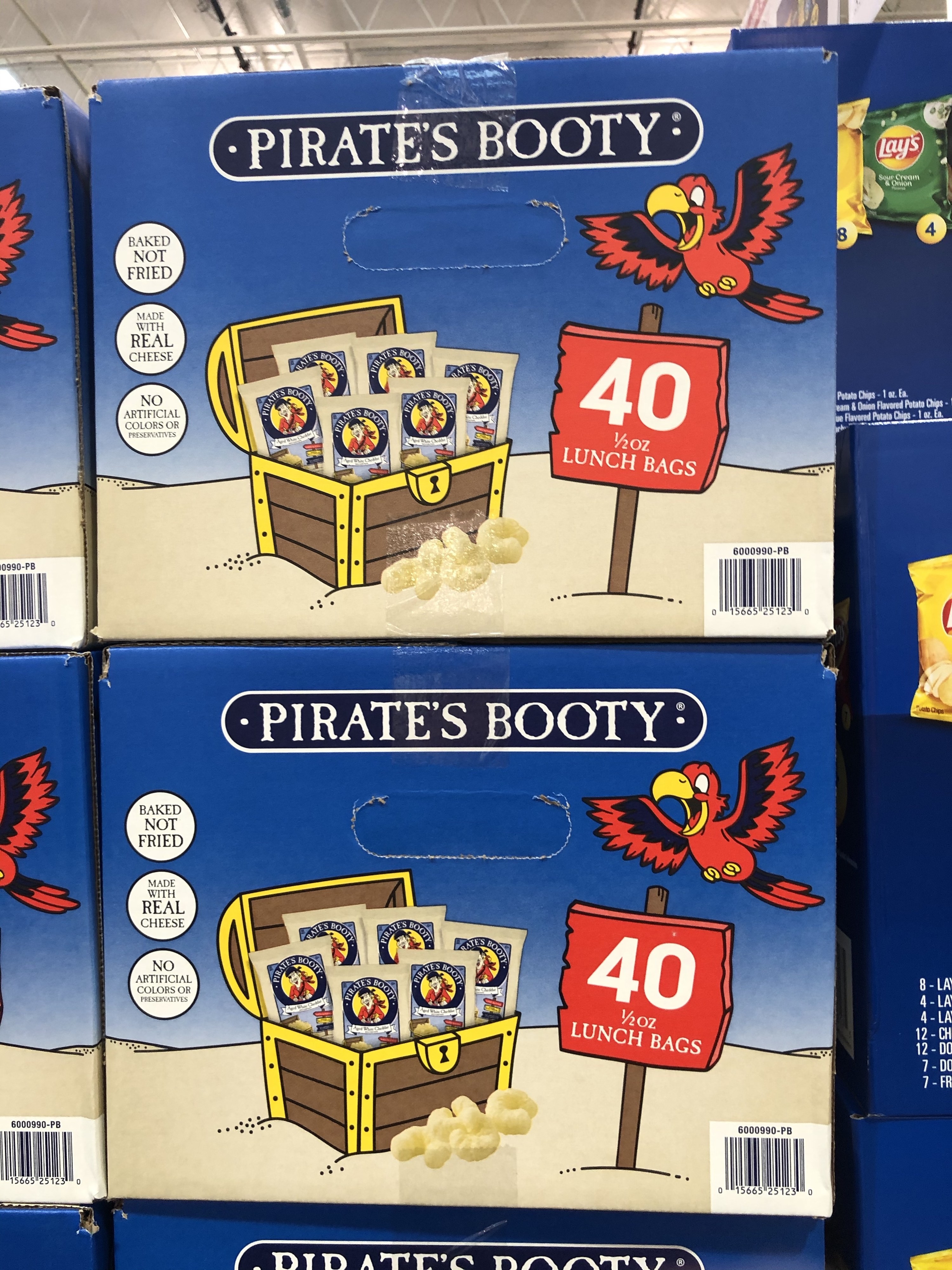 A box of Pirate&#x27;s Booty crisps