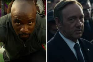 Luke Cage is on the left with Francis from "House of Cards" on the right
