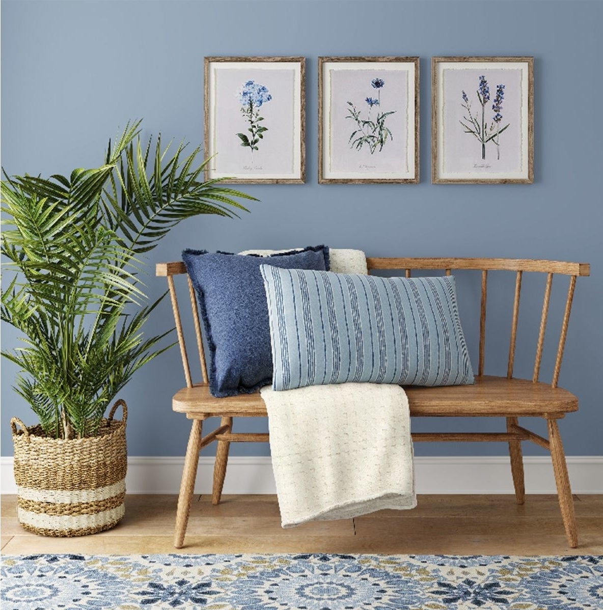 The three piece set hanging on wall
