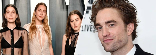 Haim and Robert Pattinson on the red carpet