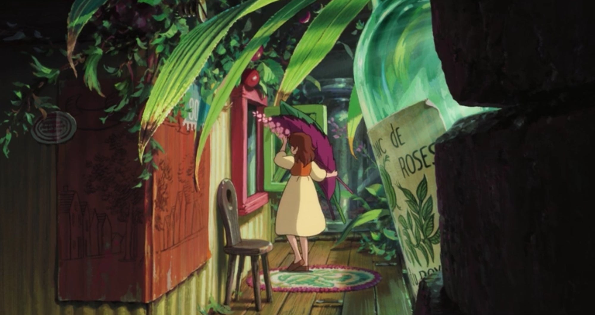 A girl in a lushly decorated hallway