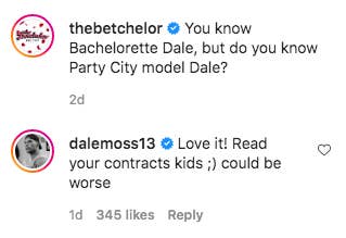 Dale Moss From The Bachelorette Modeled For Party City