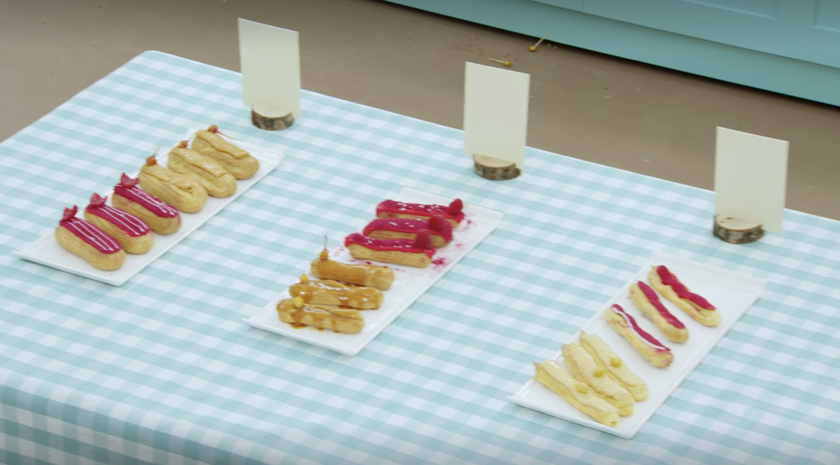 The eclairs on the table before they&#x27;re judged