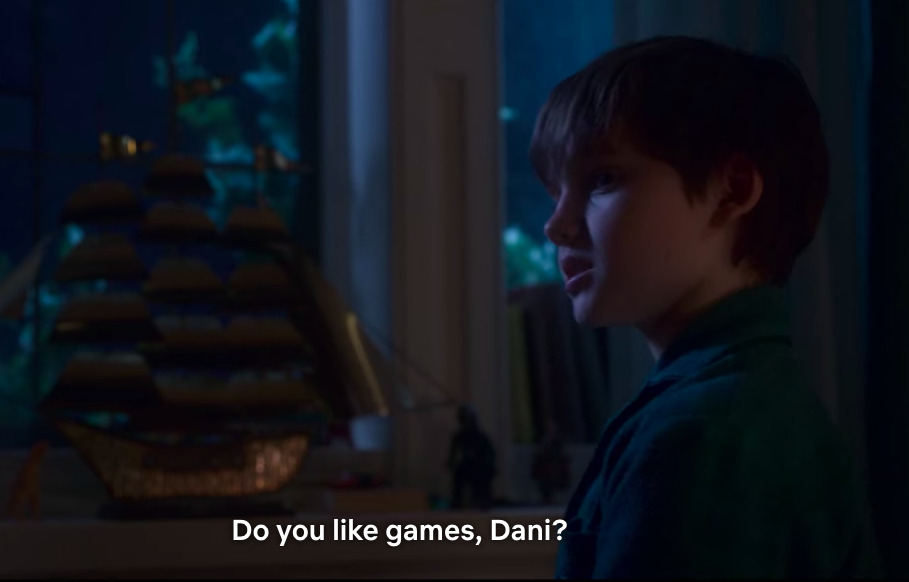 Benjamin Evan Ainsworth as Miles asking, Do you like games, Dani?