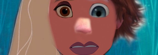 A Disney princess with 10 different features from several Disney princesses