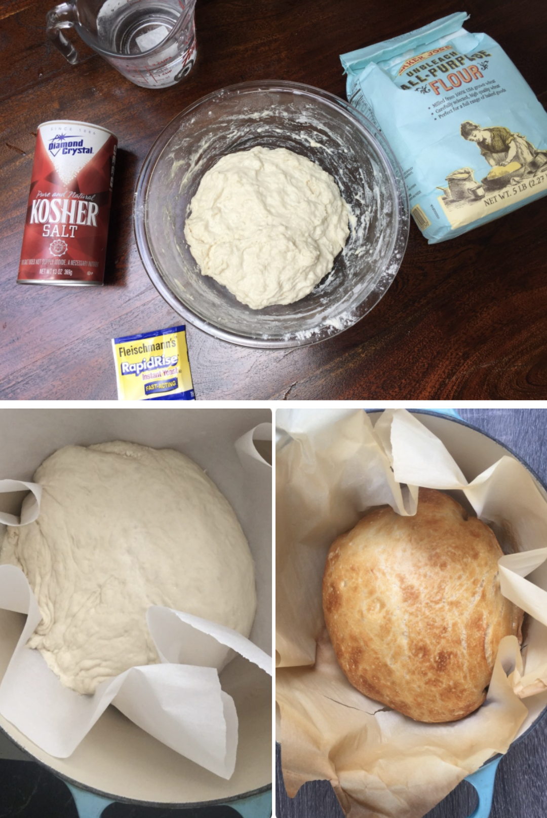 Making no-kneed bread in a Dutch oven.