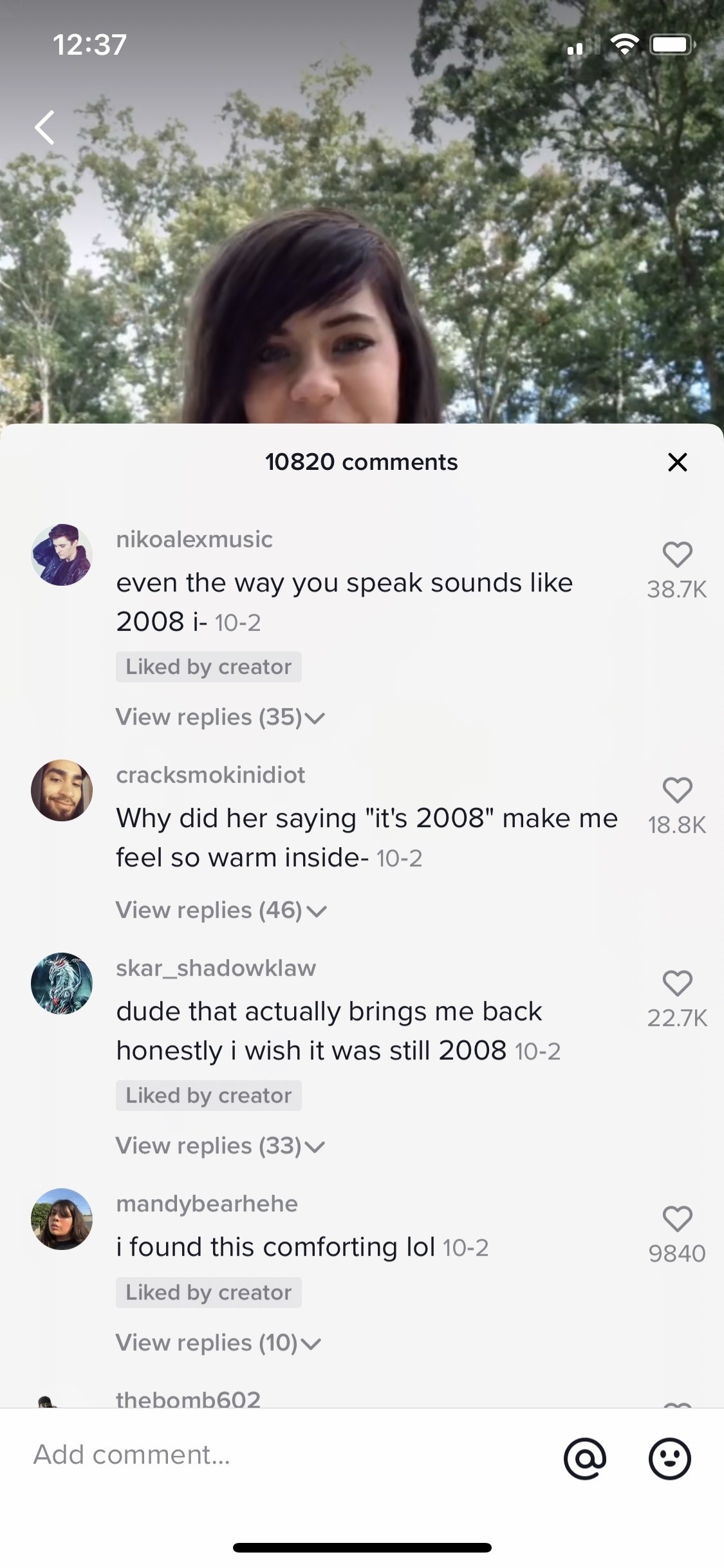 An example of the comments on Bailey&#x27;s Tik Tok include, &#x27;I found this comforting lol&#x27;