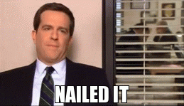 Andy from NBC&#x27;s &quot;The Office&quot; saying &quot;Nailed it.&quot; 