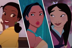 Tiana, Pocahontas, and Mulan