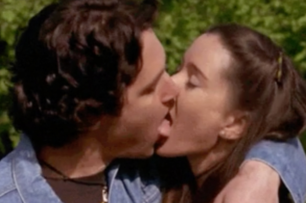 Andy and Katie making out in