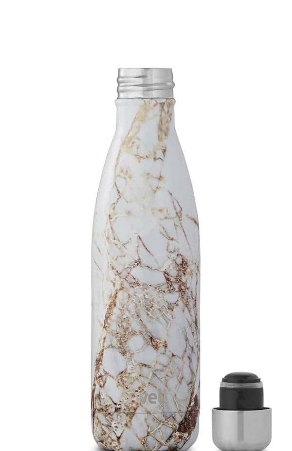 The S'well water bottle in calacatta gold 