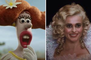 Lady Tottington from "Wallace and Gromit" and The Fairy Godmother from "Cinderella"