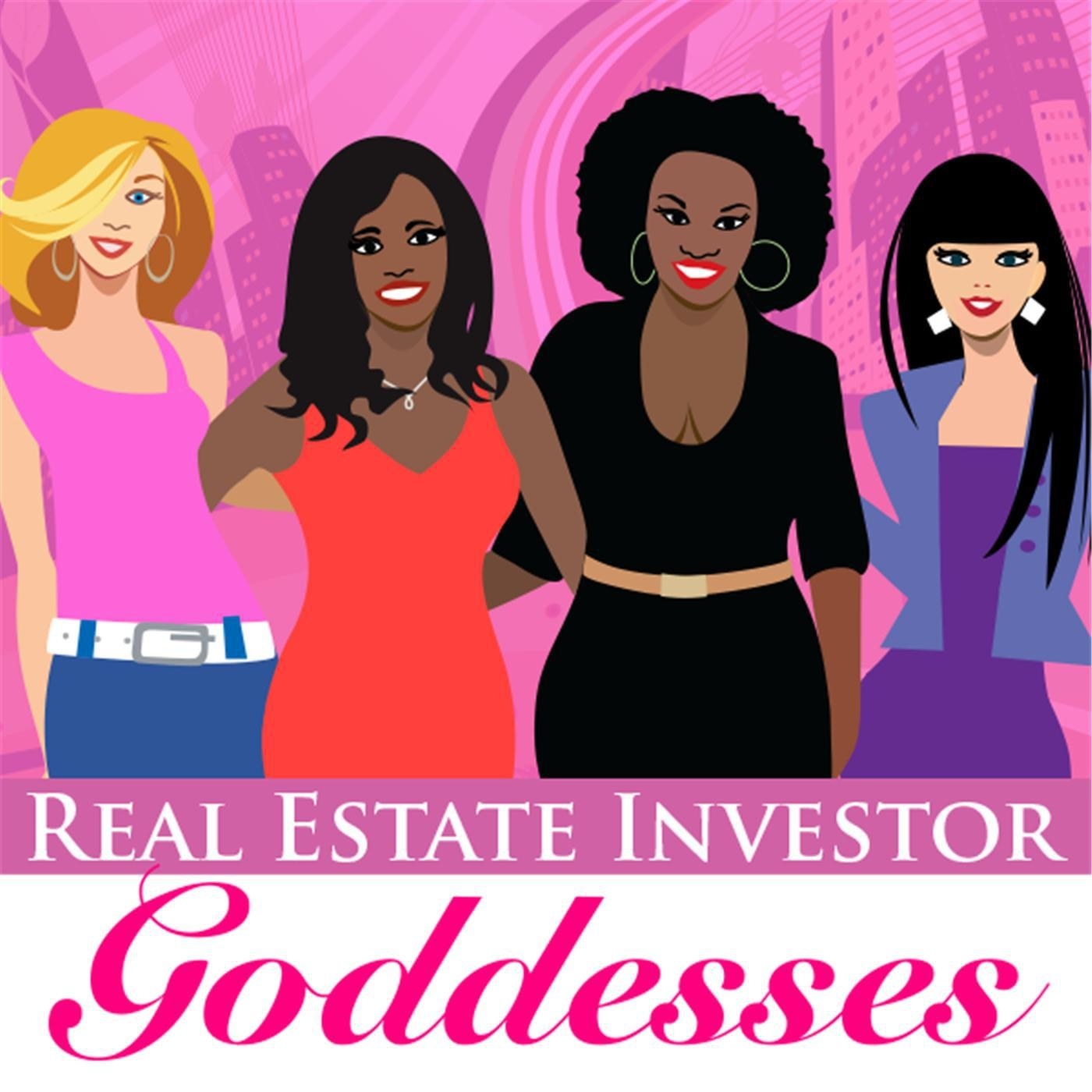 illustrations of four women ant the title &quot;Real Estate Investor Goddesses&quot; 