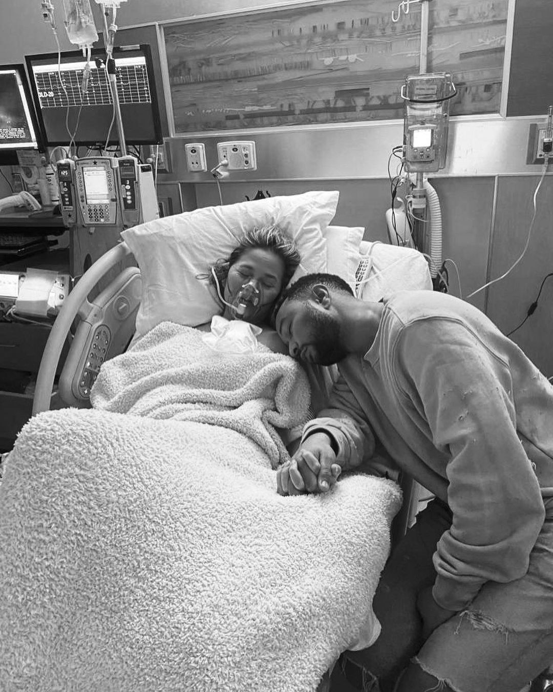 Chrissy and John in the hospital