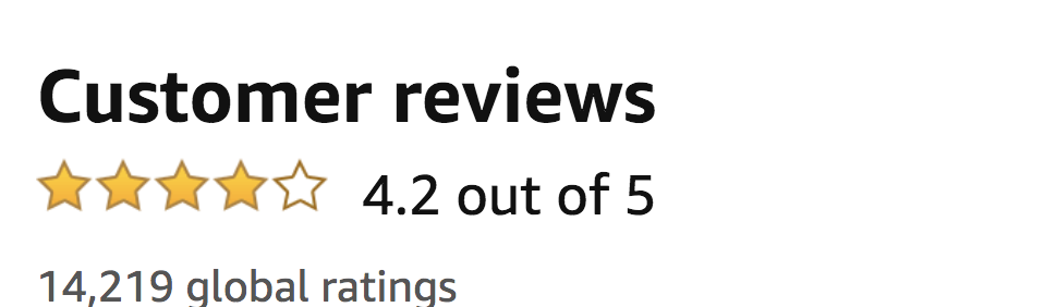 screenshot of customer reviews showing a 4.2 out of 5 star rating 