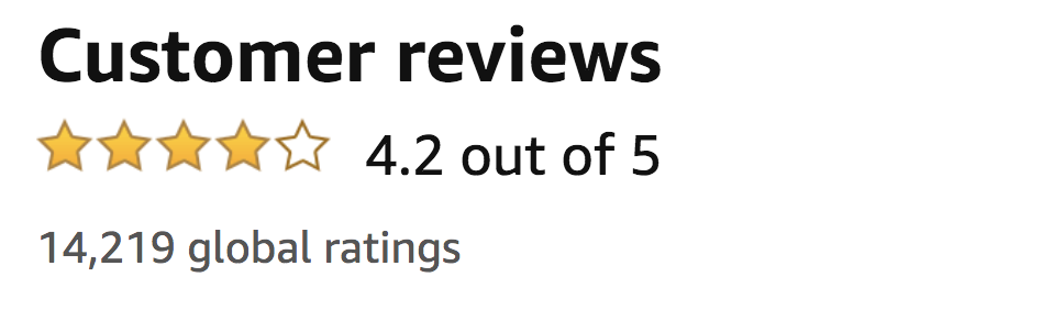 screenshot of customer reviews showing a 4.2 out of 5 star rating 