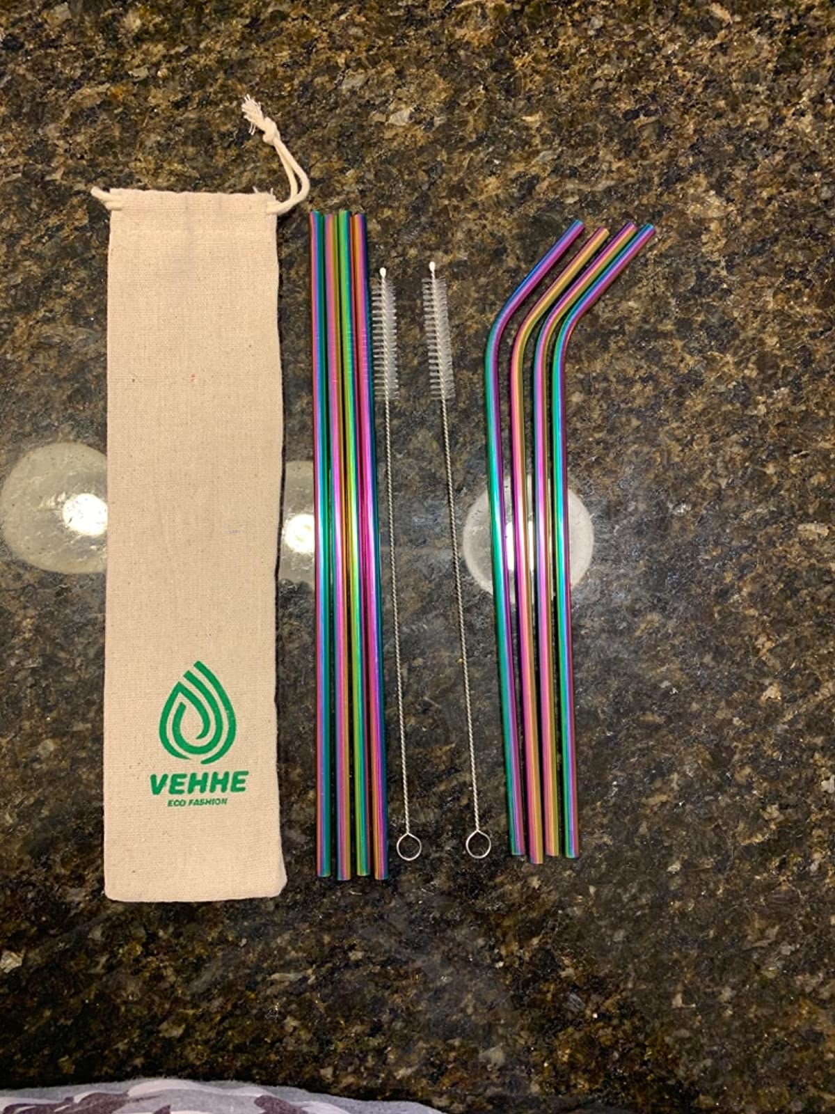 Reviewer immage of the vehhe reusable straws and straw cleaners