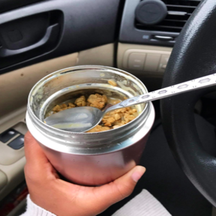 reviewer pic of smoothie in the thermos