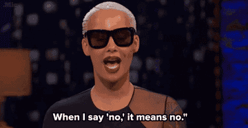 Amber Rose on a talk show saying, &quot;When I say &#x27;no,&#x27; it means no.&quot;