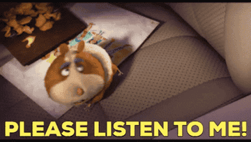 A hamster says, &quot;Please listen to me!&quot;