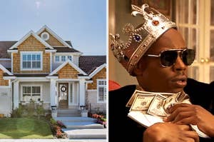 a house and dave chapelle holding money