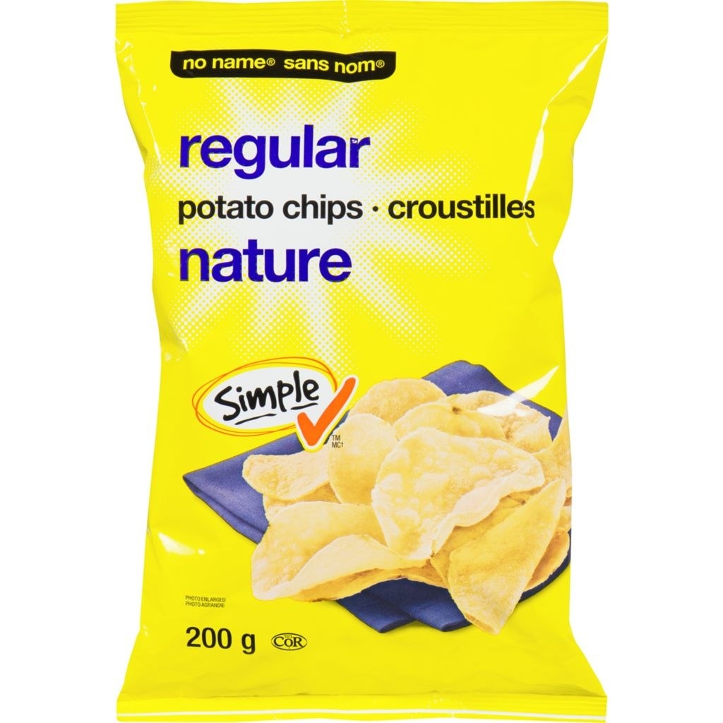 A bag of No Name Regular Potato Chips