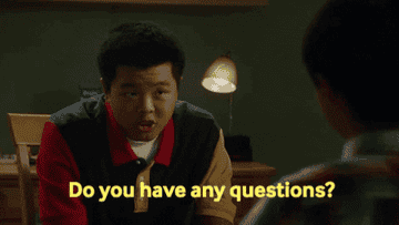 Eddie asks Evan, &quot;Do you have any questions?&quot; to which Evan responds, &quot;Not really,&quot; on Fresh Off The Boat
