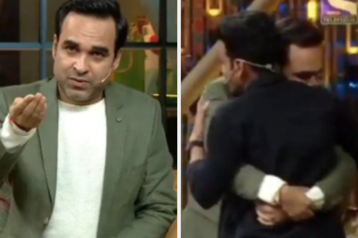 Pankaj tripathi tearfully hugs manoj bajpayee on the kapil sharma show