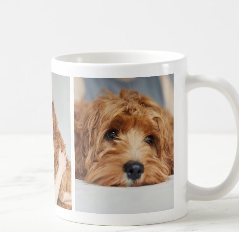 Mug featuring custom dog photos