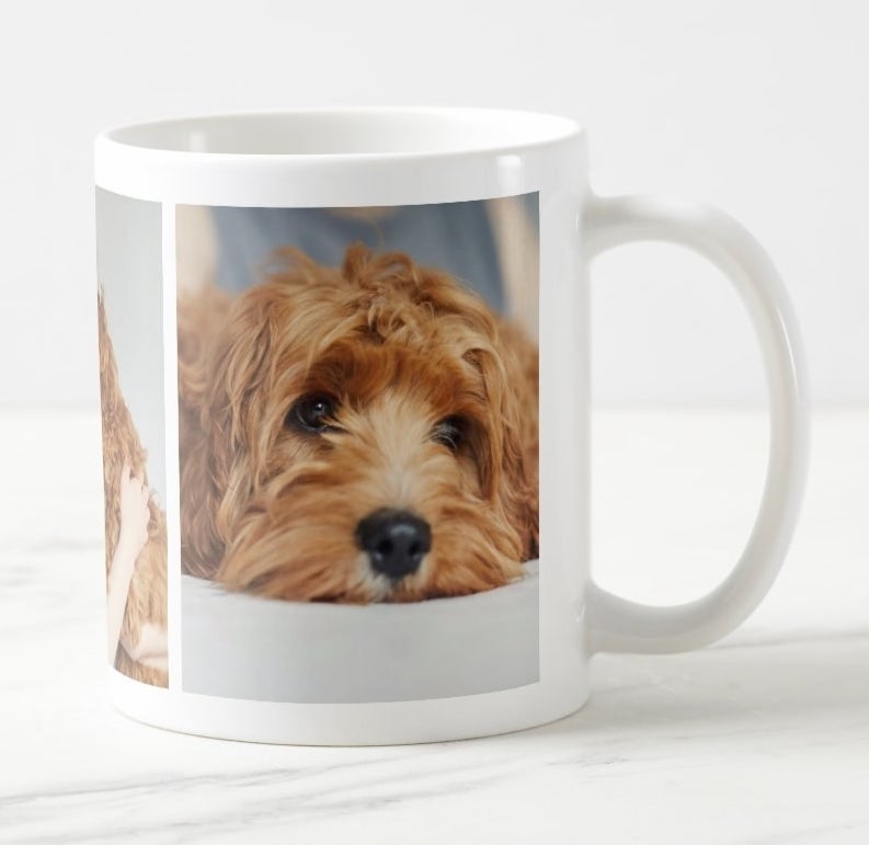 Mug featuring custom dog photos