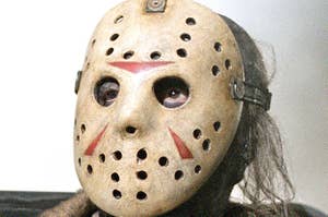 Jason Voorhees in an old hockey goalie mask