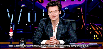 Harry on James Corden saying this is not how he saw his day panning out
