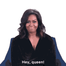 Michelle Obama saying, &quot;Hey queen! Girl, you have done it again. Constantly raising the bar for us all&quot;