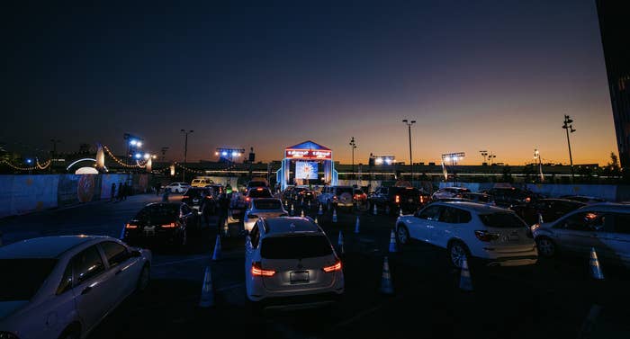 Cars parked at the Starcourt Mall