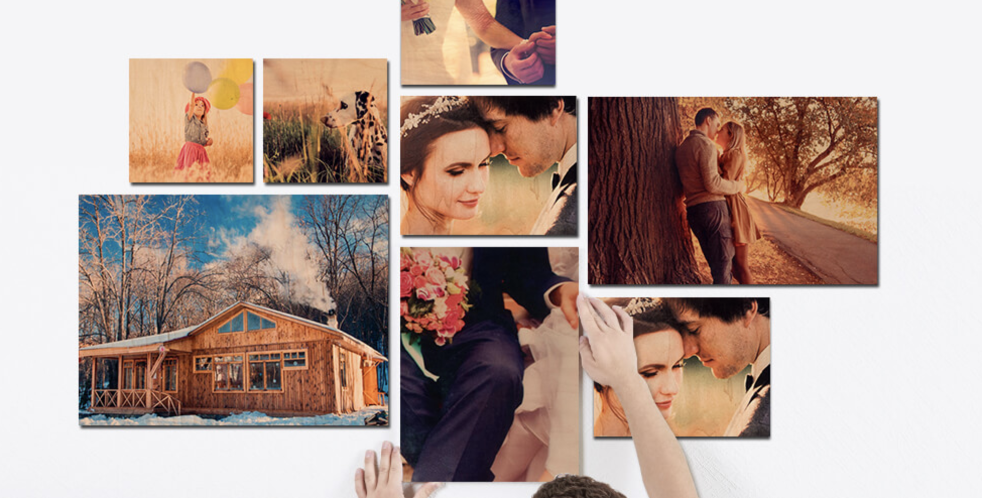 photos printed on wood