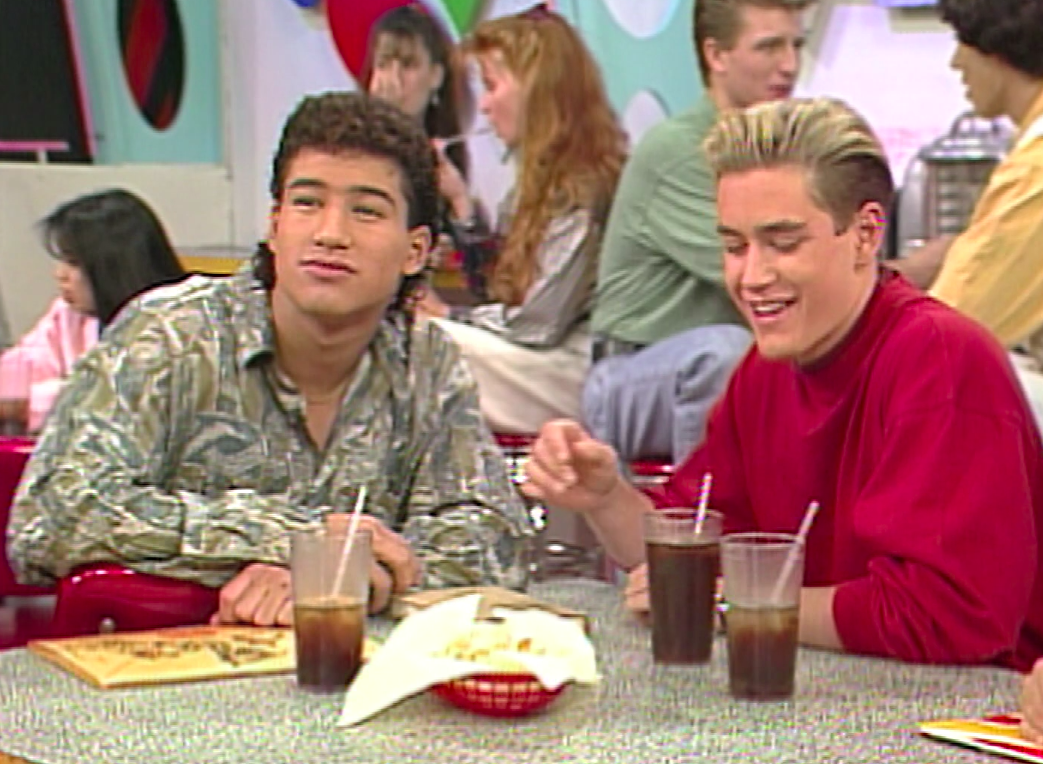 A still of Zack Morris and AC Slater in Saved By The Bell