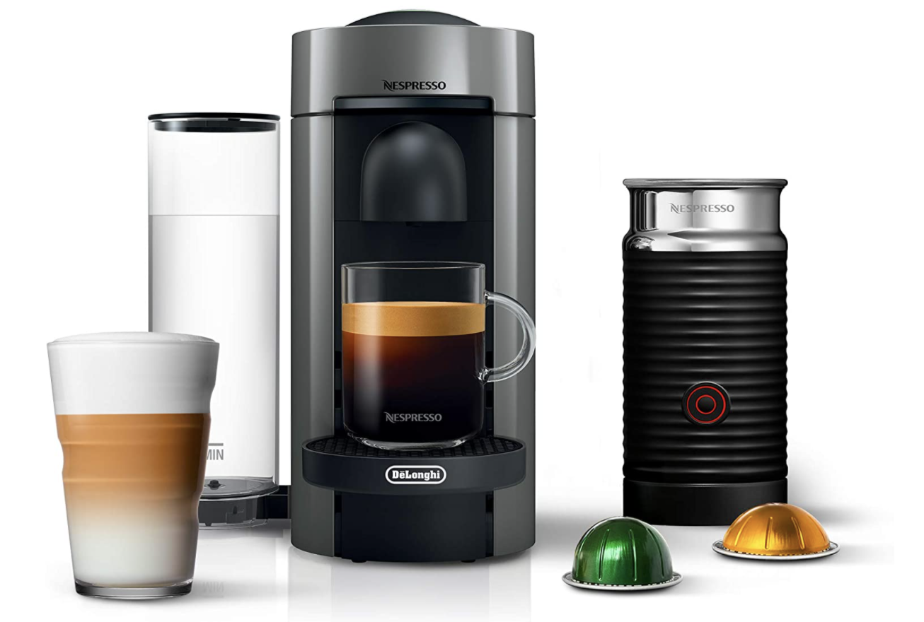 Nespresso coffee maker bundle with external milk frother