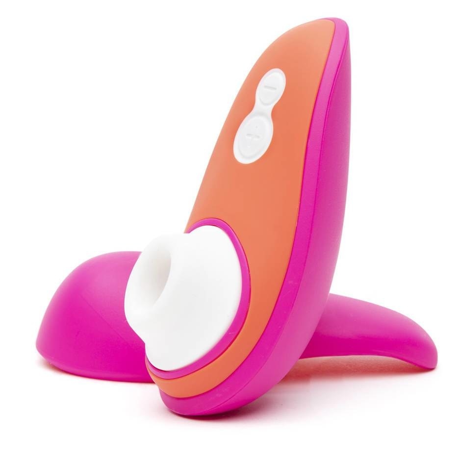 The toy, which is a combination of gorgeous hot pink and vivid orange.