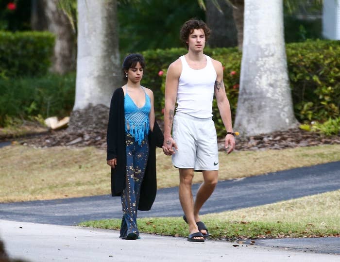 Camila and Shawn taking a morning walk