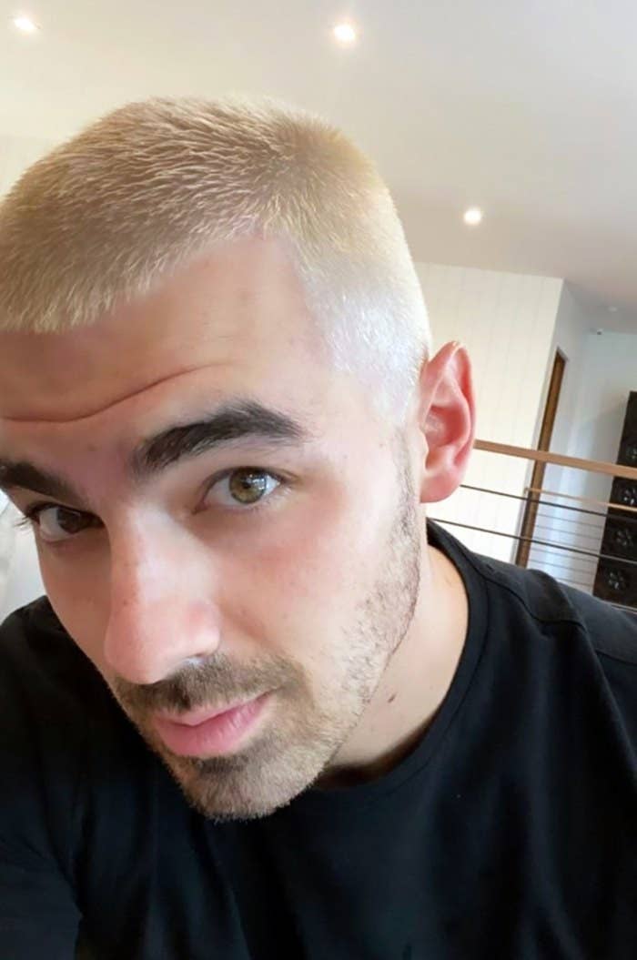 Joe&#x27;s platinum blonde hair selfie 