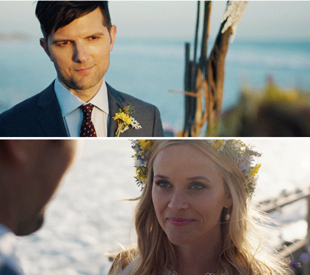 Ed and Madeline renewing their vows on the beach