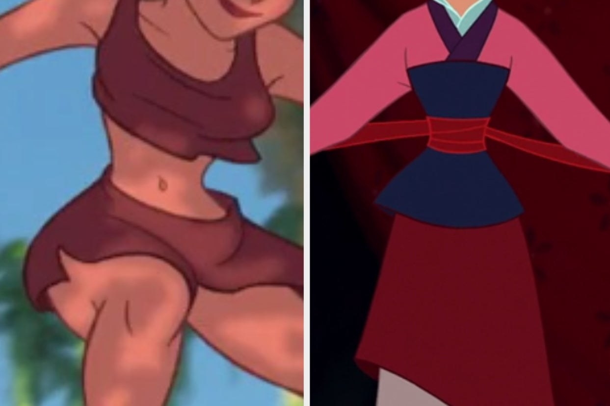 Jane&#x27;s brown two piece from &quot;Tarzan&quot; and Mulan&#x27;s matchmaking outfit from &quot;Mulan&quot; 