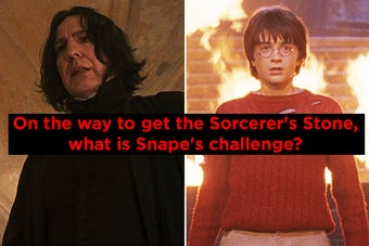 On the way to get the Sorcerer's Stone, what is Snape's challenge?
