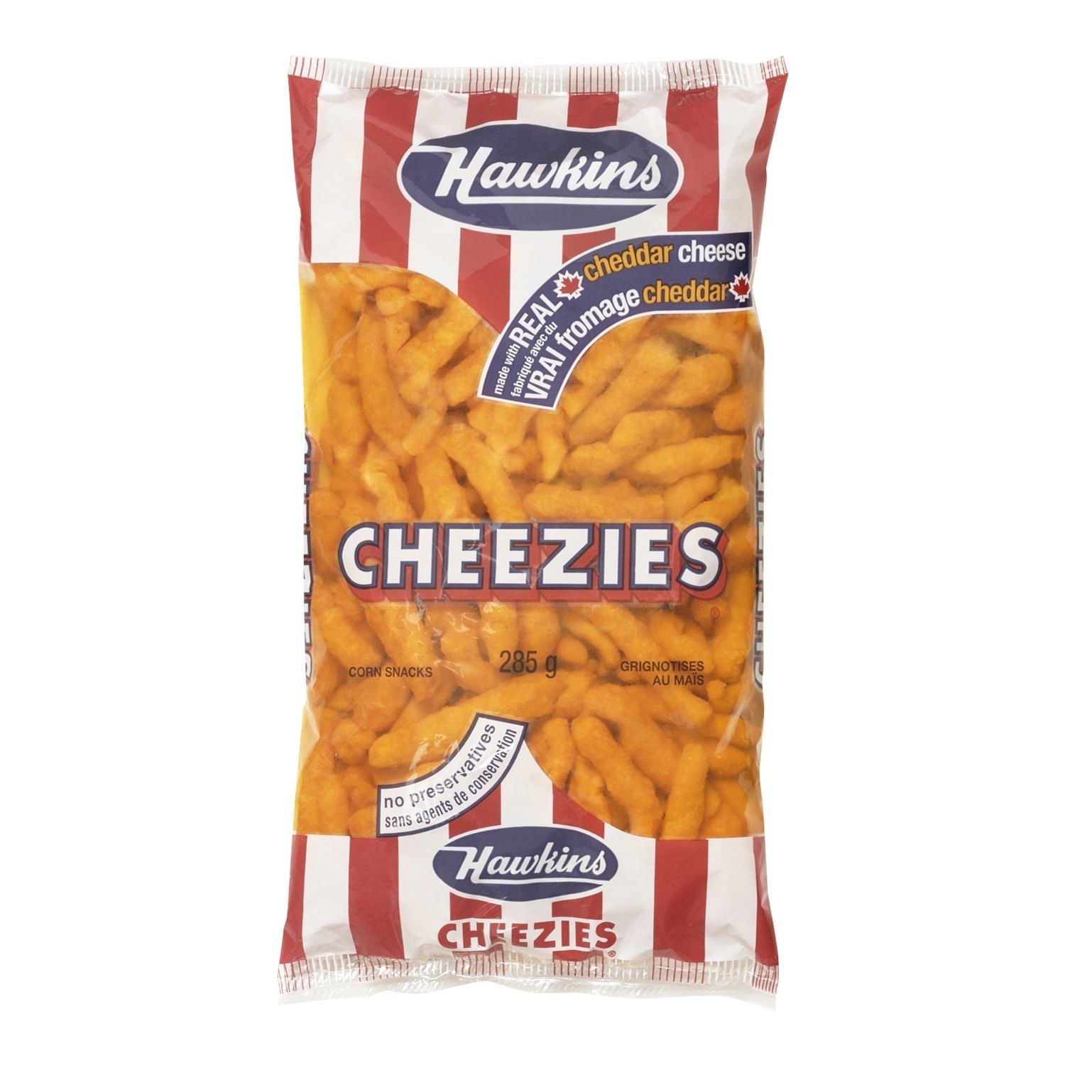 A bag of Hawkins Cheezies