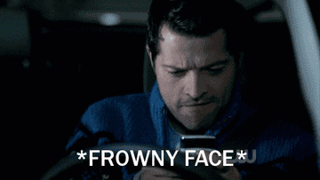 Misha Collins, as himself, says, &quot;Frowny face&quot; as he types on his phone on Supernatural